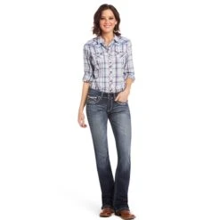 Ariat REAL Mid Rise Stretch Entwined Boot Cut Womens Riding Jean