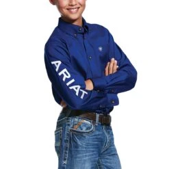 Ariat TEAM Logo Long Sleeve Boys Western Shirt