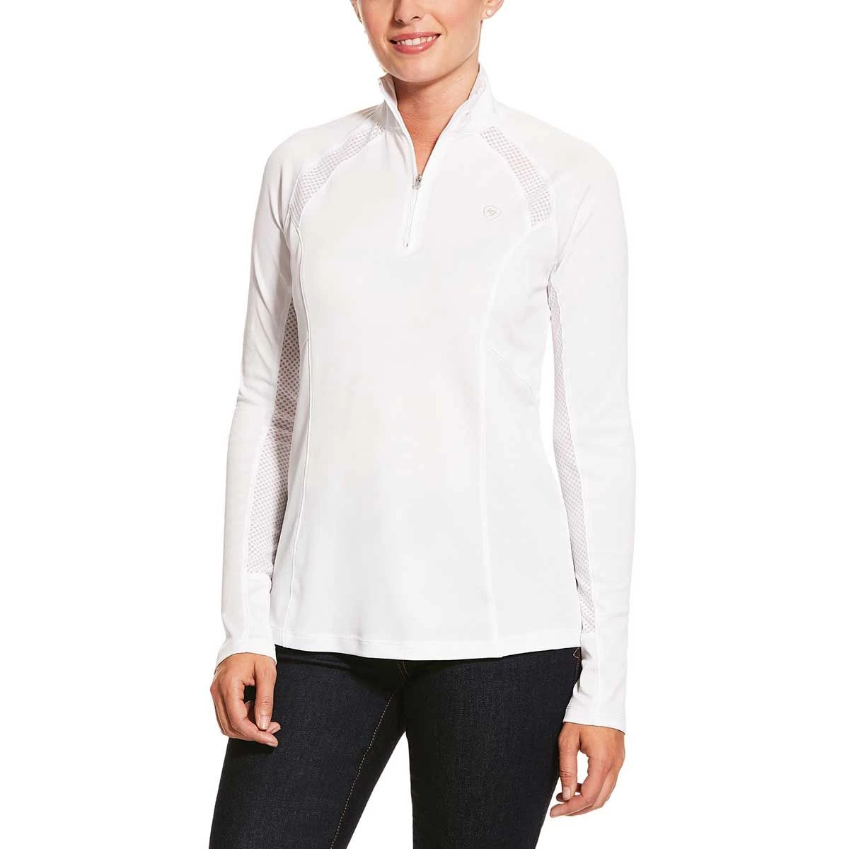 Ariat Sunstopper 2.0 Baselayer Ladies Quarter Zip - White 3 Ariat Sunstopper 2.0 Baselayer Ladies Quarter Zip - White