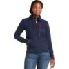 Ariat Team Logo Full Zip Ladies Sweatshirt - Team Navy