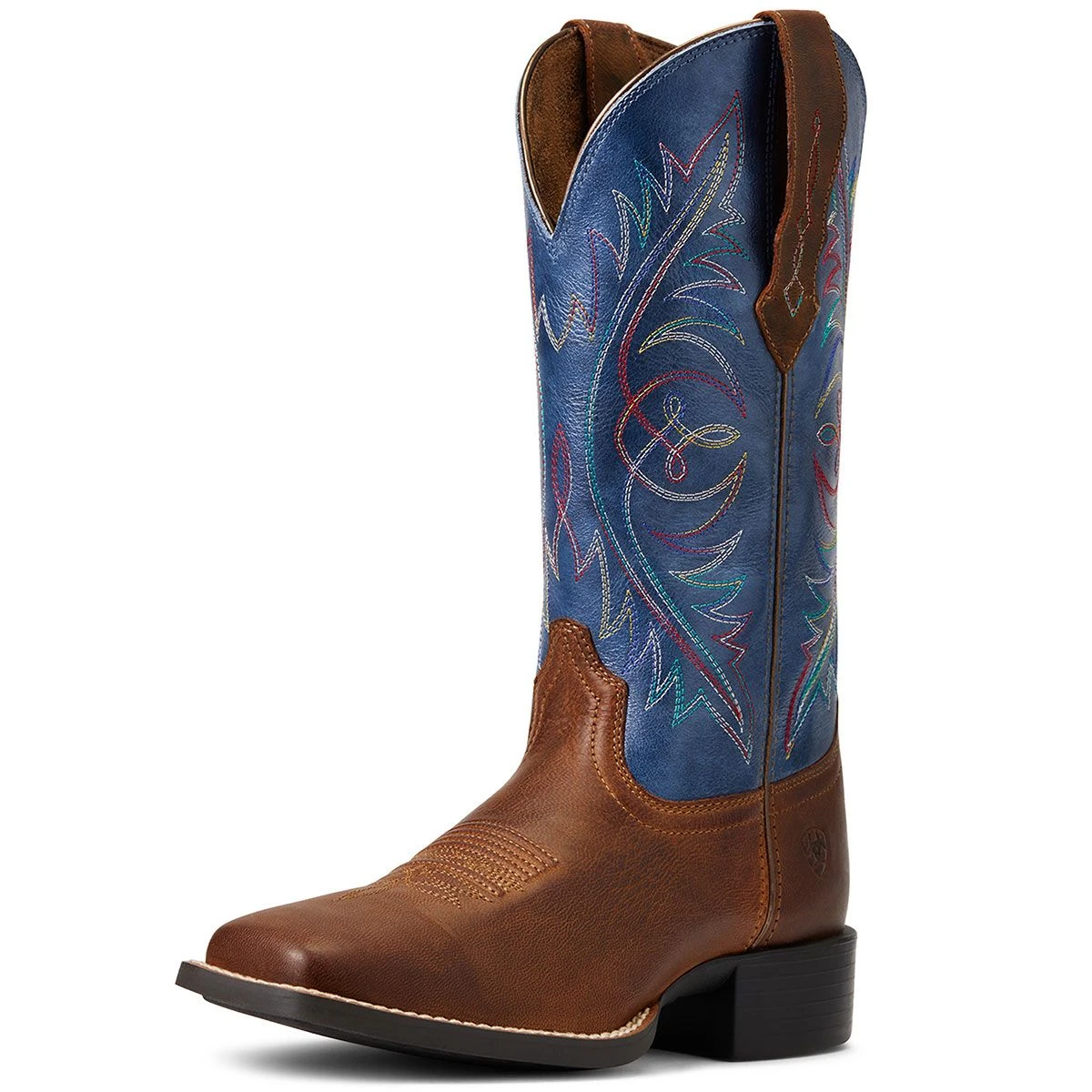 Ariat Round Up Stretchfit Ladies Western Boot- Metallic Navy 3 Ariat Round Up Stretchfit Ladies Western Boot- Metallic Navy