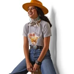 Ariat Real Highlander Ladies Tee -Sports-Equestrian Supplies 10043417 c1125 alt2 opwwyrswert44z0u