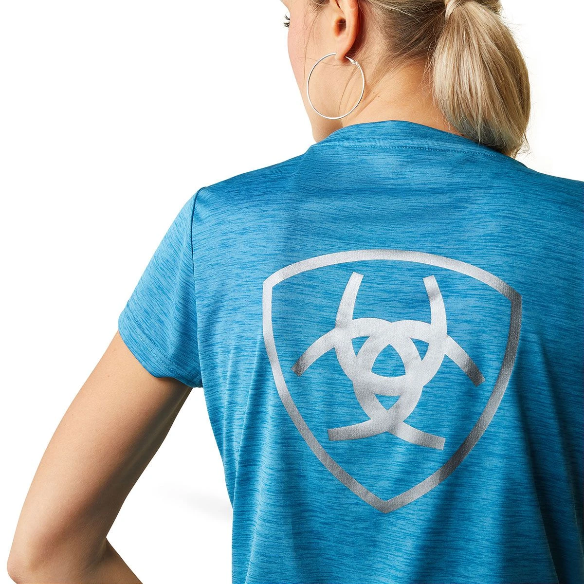 Ariat Laguna Logo V-Neck Ladies Tee - Peacock 4 Ariat Laguna Logo V-Neck Ladies Tee - Peacock - Image 2