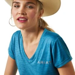Ariat Laguna Logo V-Neck Ladies Tee - Peacock 9 Ariat Laguna Logo V-Neck Ladies Tee - Peacock -Sports-Equestrian Supplies 10043432 c1130 alt2 cc0tch2hl1auz1pr
