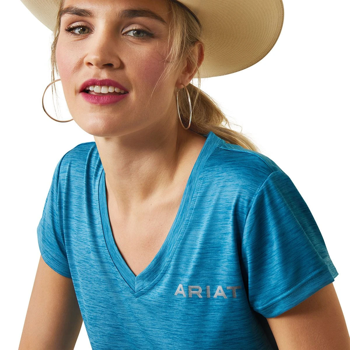 Ariat Laguna Logo V-Neck Ladies Tee - Peacock 5 Ariat Laguna Logo V-Neck Ladies Tee - Peacock - Image 3