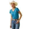 Ariat Laguna Logo V-Neck Ladies Tee - Peacock 2 Ariat Laguna Logo V-Neck Ladies Tee - Peacock -Sports-Equestrian Supplies 10043432 c1130 z8mv8ghx356v22sm