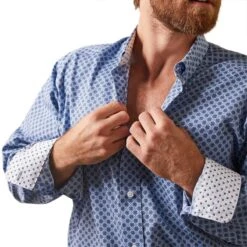 Ariat Atlas Classic Fit Mens Western Shirt -Sports-Equestrian Supplies 10043807 c1106 alt3 jl9keg22smwkw7vg