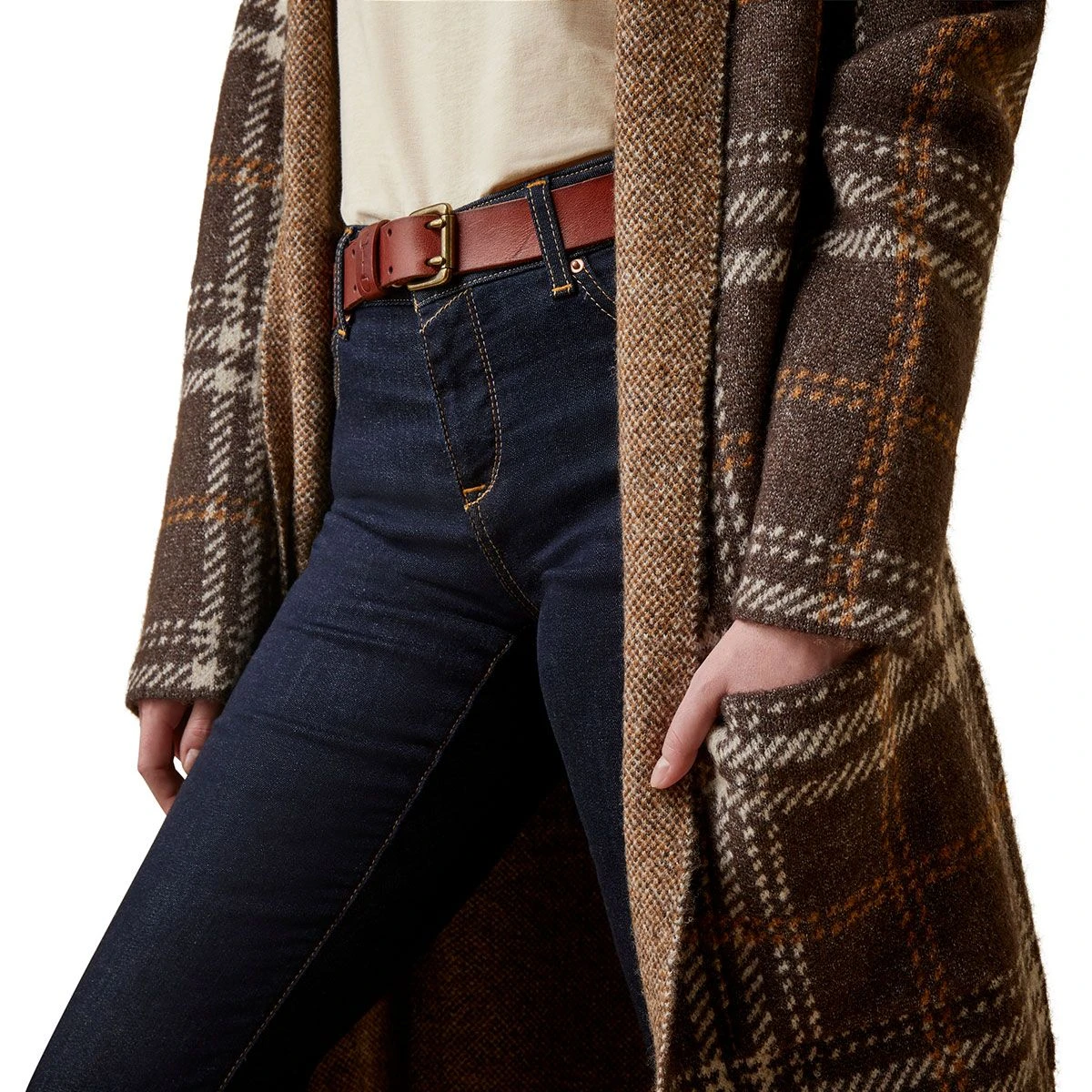 Ariat Saratoga Ladies Cardigan- Mole Plaid 6 Ariat Saratoga Ladies Cardigan- Mole Plaid - Image 4