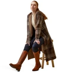 Ariat Saratoga Ladies Cardigan- Mole Plaid