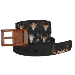 C4 Cow Skulls Ladies Belt With Khaki Buckle