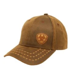 Ariat Barbwire Stitch Oilskin Baseball Cap