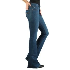Kimes Ranch Kimes Lola Raw Hem Ladies Jeans - Wide Flare -Sports-Equestrian Supplies 22lola r c1131 alt2 micqui5oplbxemtz