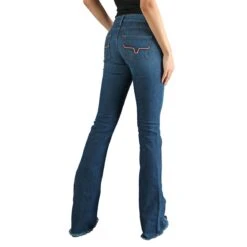 Kimes Ranch Kimes Lola Raw Hem Ladies Jeans - Wide Flare -Sports-Equestrian Supplies 22lola r c1131 alt3 vnrb7rhozuxqzqfi