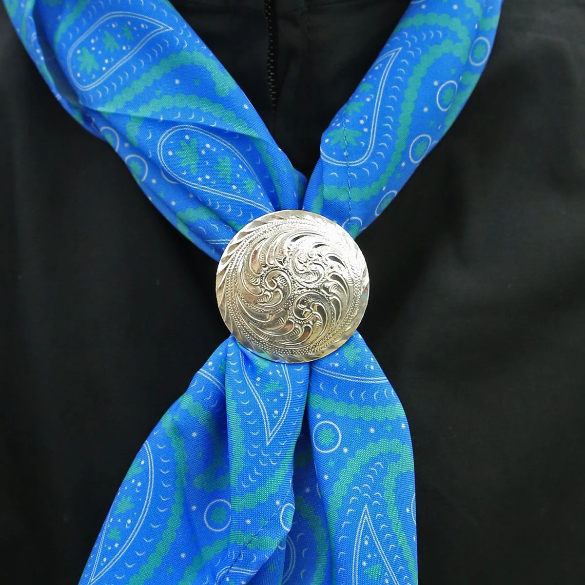 Silver Concho Western Scarf Slide 3 Silver Concho Western Scarf Slide