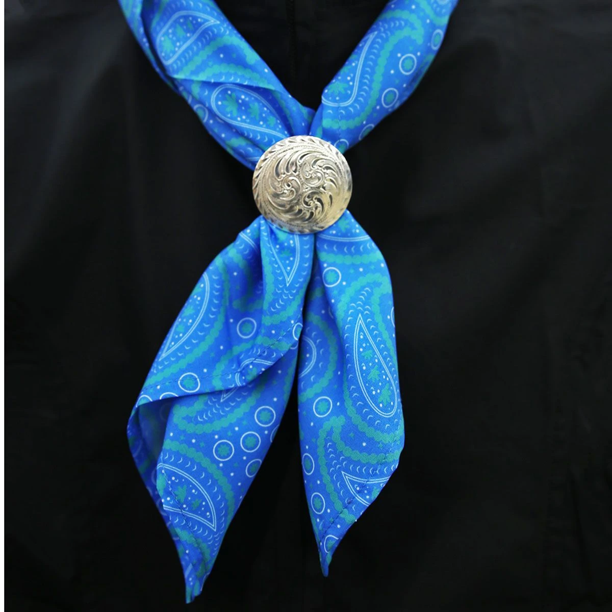 Silver Concho Western Scarf Slide 4 Silver Concho Western Scarf Slide - Image 2