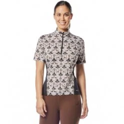 Kerrits Always Cool Ice Fil Short Sleeve Ladies Quarter Zip - Painted Horse