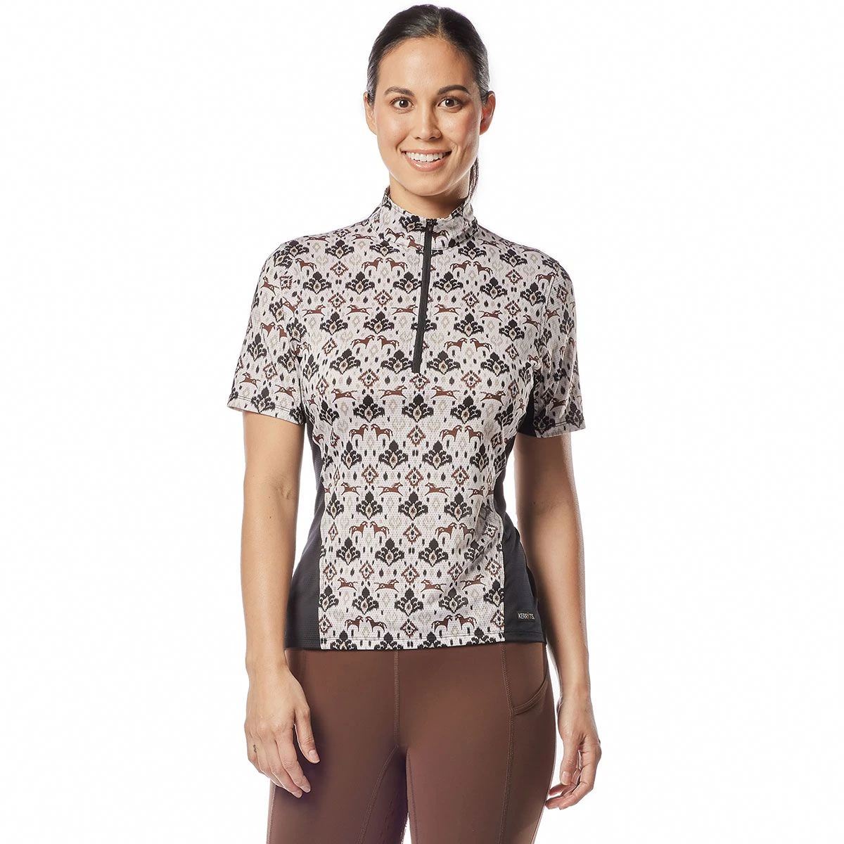Kerrits Always Cool Ice Fil Short Sleeve Ladies Quarter Zip - Painted Horse 3 Kerrits Always Cool Ice Fil Short Sleeve Ladies Quarter Zip - Painted Horse