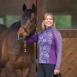 Kerrits Always Cool Ice Fil Long Sleeve Ladies Quarter Zip- Iris -Sports-Equestrian Supplies 40484k ir c1157 alt1 vklrhfxkcinr1jwi