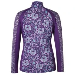 Kerrits Always Cool Ice Fil Long Sleeve Ladies Quarter Zip- Iris -Sports-Equestrian Supplies 40484k ir c1157 alt4 bvzjisldbtrvxddq