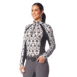 Kerrits Always Cool Ice Fil Long Sleeve Ladies Quarter Zip - Painted Horse