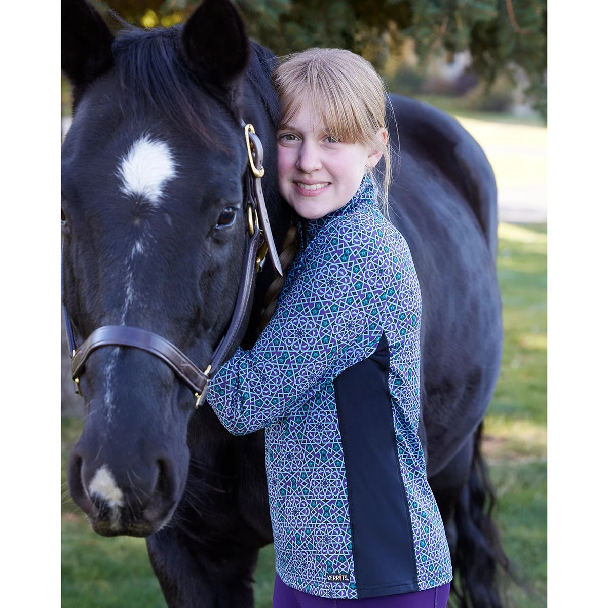 Kerrits Iris Starlight Rail Side Quarter Zip Girls Technical 5 Kerrits Iris Starlight Rail Side Quarter Zip Girls Technical - Image 3