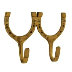 Brass Double Horseshoe Hook