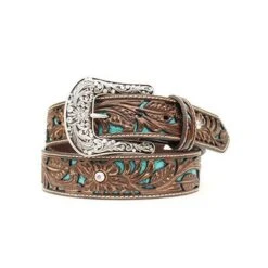 Ariat Tooled Turquoise Inlay Ladies Belt