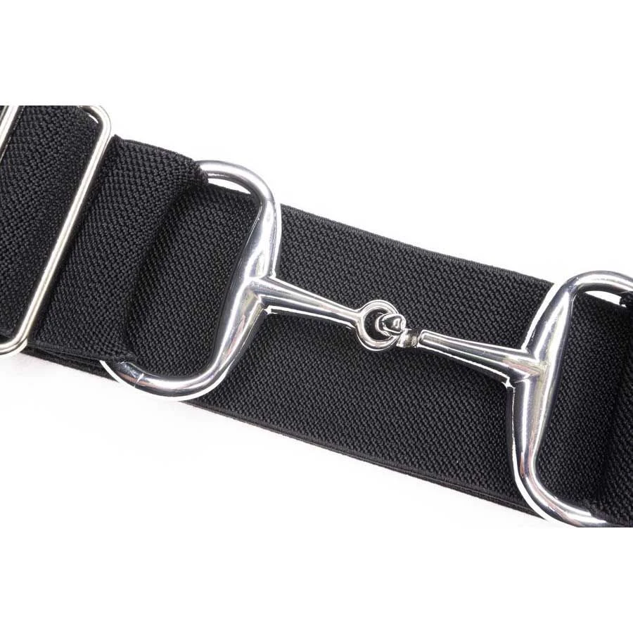 Ellany Black Silver Snaffle Elastic Ladies Belt 3 Ellany Black Silver Snaffle Elastic Ladies Belt