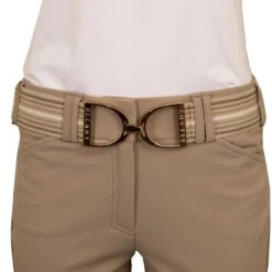 Ellany Bethany Gold Stirrup Elastic Ladies Belt