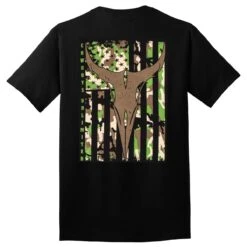 Cowboys Unlimited Longhorn Camo Flag Mens Tee