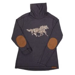 Chestnut Bay Rider Lounge Ladies Turtleneck- Running Horse
