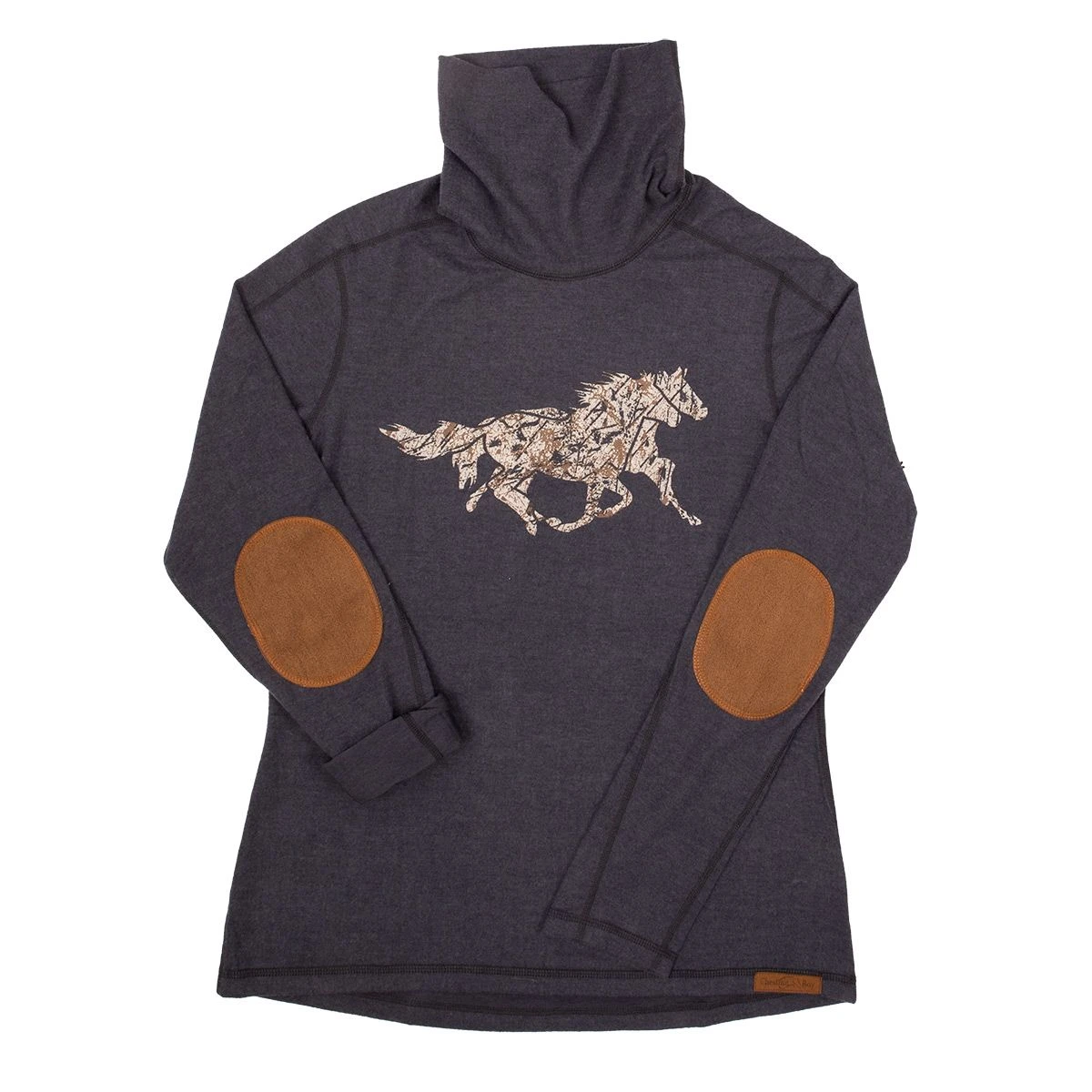Chestnut Bay Rider Lounge Ladies Turtleneck- Running Horse 3 Chestnut Bay Rider Lounge Ladies Turtleneck- Running Horse