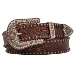 Angel Ranch Vintage Floral Embossed Ladies Belt