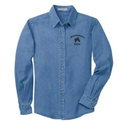 Ladies Denim Shirt With Left Chest Embroidery