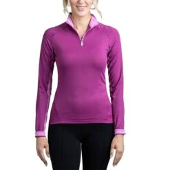 Kastel Denmark Shirred Shoulder Long Sleeve Ladies Quarter Zip