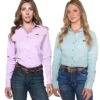 Kimes Ranch Kimes Linville Solid Ladies Button Front Western Shirt -Sports-Equestrian Supplies lstwm s22 f