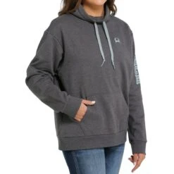 Cinch Grey Logo Ladies Hoodie -Sports-Equestrian Supplies mak7904001 c1125 alt2 jkqcirpcx7qfnn1t
