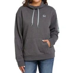 Cinch Grey Logo Ladies Hoodie