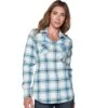 Kimes Ranch Kimes Matadora Plaid Snap Front Ladies Western Shirt - Blue -Sports-Equestrian Supplies mpwm22 bl c1106