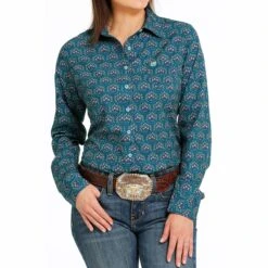 Cinch Teal Paisley Ladies Western Shirt -Sports-Equestrian Supplies msw9163017 c1168 alt1 ewmasjvaluoebovt