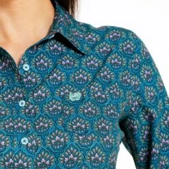 Cinch Teal Paisley Ladies Western Shirt -Sports-Equestrian Supplies msw9163017 c1168 alt2 ekvi0prsd0ekehg0
