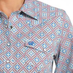 Cinch Blue Squares Ladies Western Shirt -Sports-Equestrian Supplies msw9201042 c1137 alt2 qyob6kz9gfa1c9s6