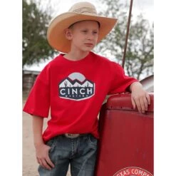 Cinch Logo Cactus Scene Boys Tee