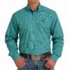 Cinch Turquoise Check Mens Western Shirt