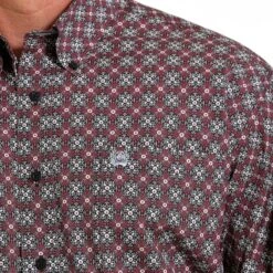 Cinch Burgundy Plaid Mens Western Shirt -Sports-Equestrian Supplies mtw1105597 c1110 alt2 wxlqxpqti6qhfw6m