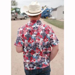 Cinch Patriotic Hawaiian Short Sleeve Button Down Mens Shirt -Sports-Equestrian Supplies mtw1401031 c1172 alt2 3vs92no2uytkznrv
