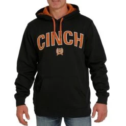 Cinch Mens Black Logo Hoodie