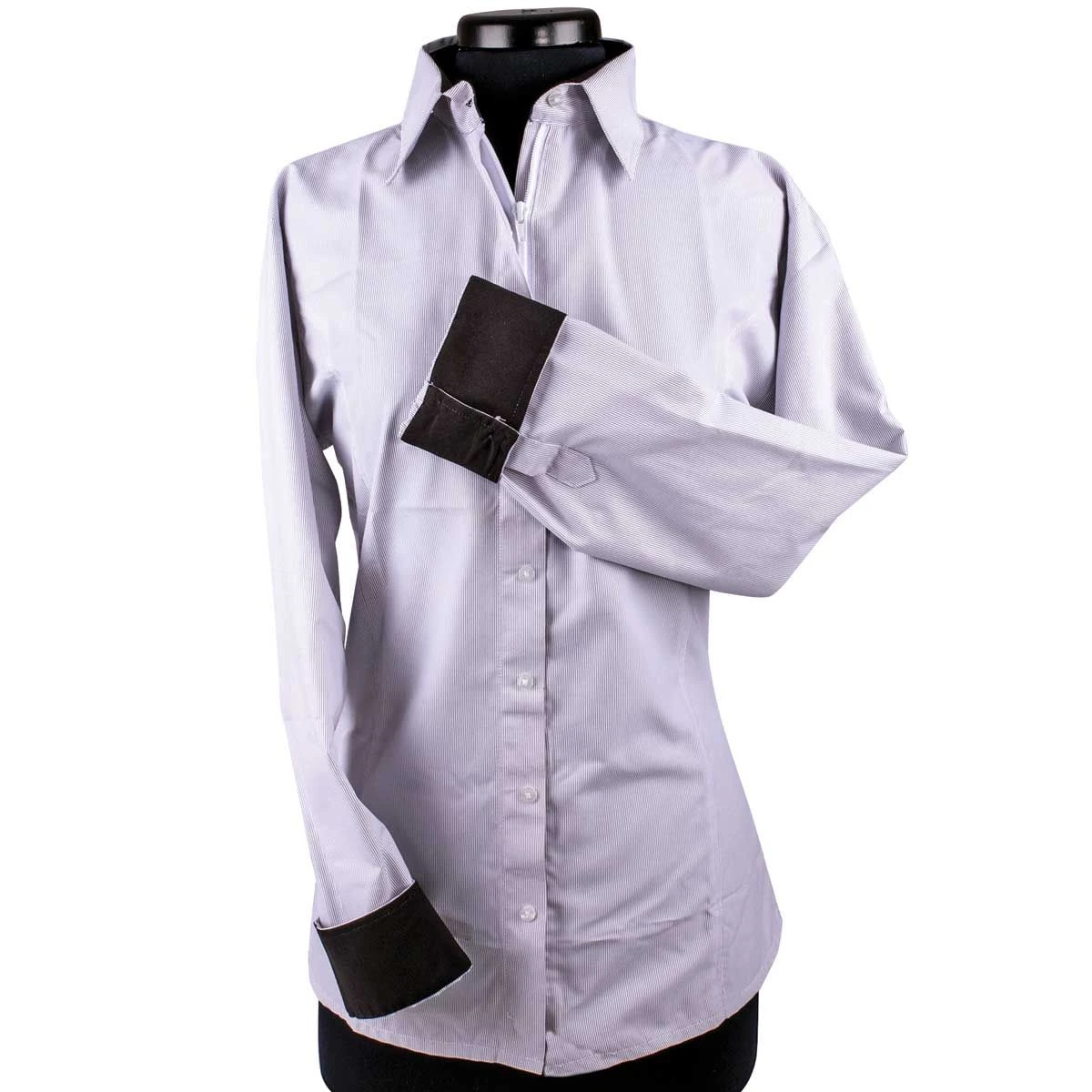 Neve Pinstripe Ladies Hidden Zipper Western Shirt 3 Neve Pinstripe Ladies Hidden Zipper Western Shirt