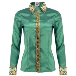 Kendall Teal Tafeta Ladies Western Show Shirt