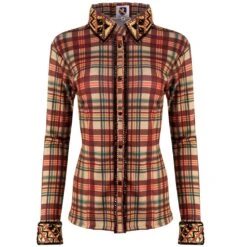 Marlow Rust Plaid Ladies Western Show Shirt